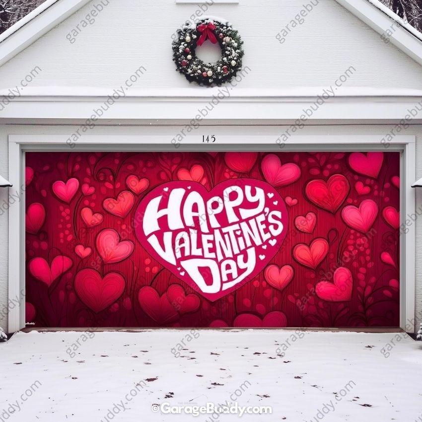 Valentine's Day (Hearts) | Festive Garage Door Cover