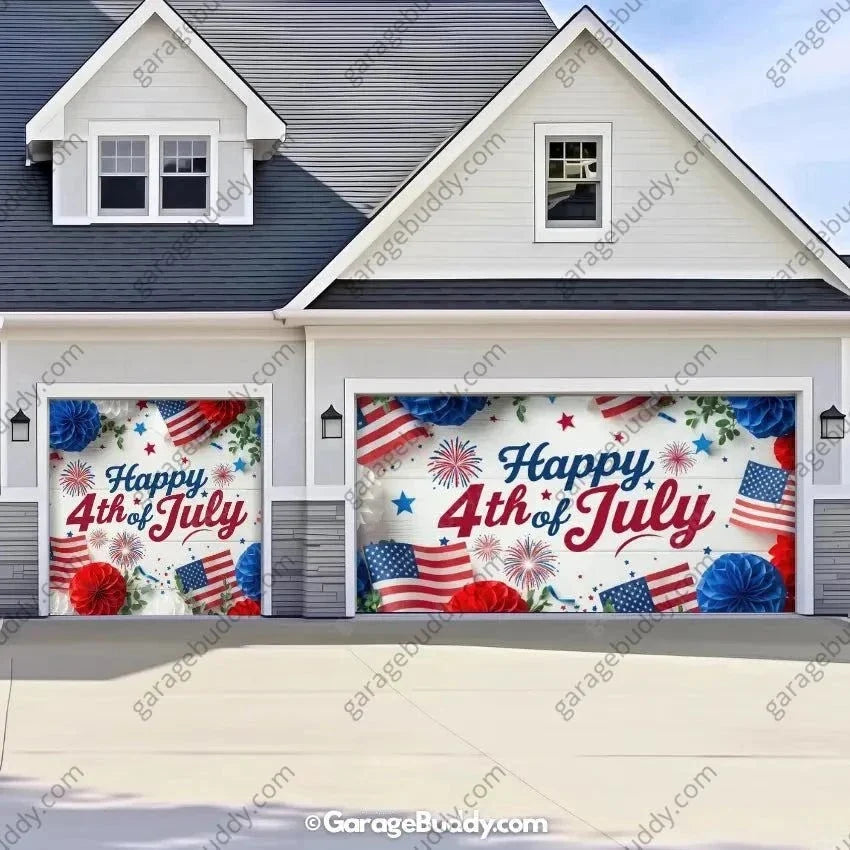 Happy 4th of July | Patriotic Garage Door Cover