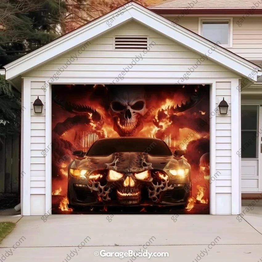 Hell Ride | Halloween Garage Door Cover