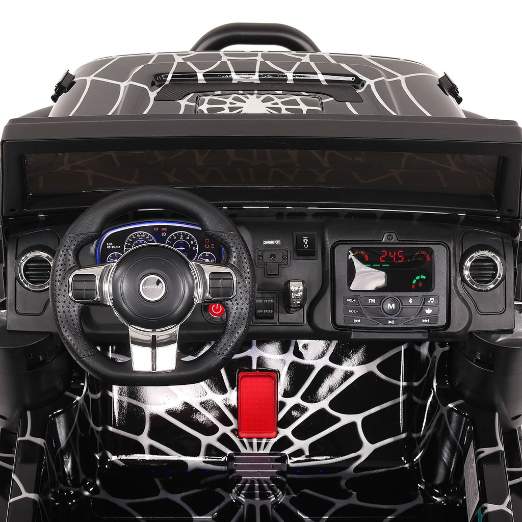Trail Explorer 24V Kids Ride-On Car Truck with R/C Parental Remote | Spider Black
