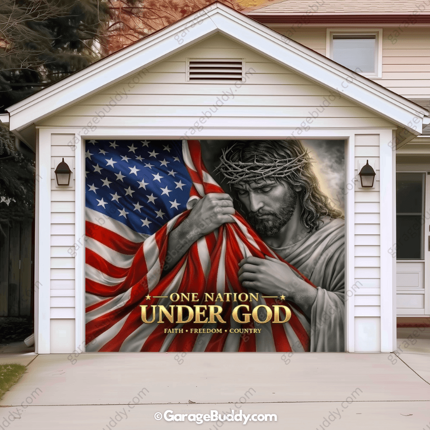 One Nation Under God | Patriotic Garage Door Cover