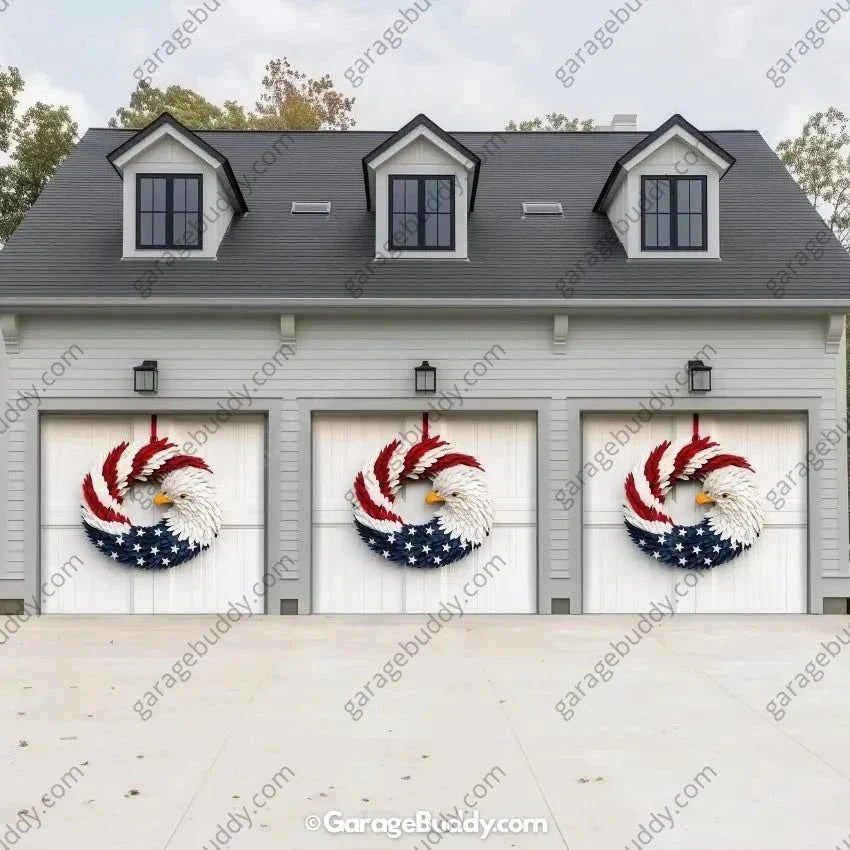 Patriotic Eagle Wreath | Patriotic Garage Door Cover