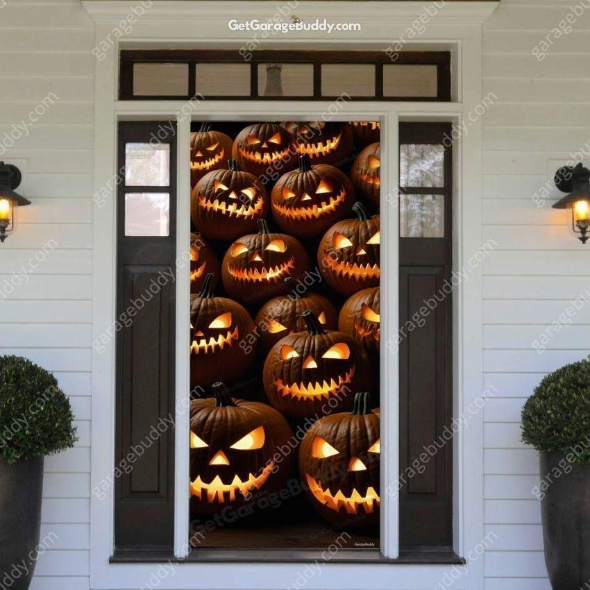 Scary Pumpkins | Halloween Front Door Cover