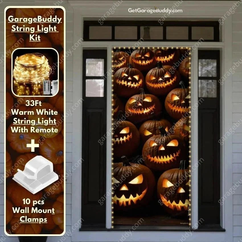 Scary Pumpkins | Halloween Front Door Cover
