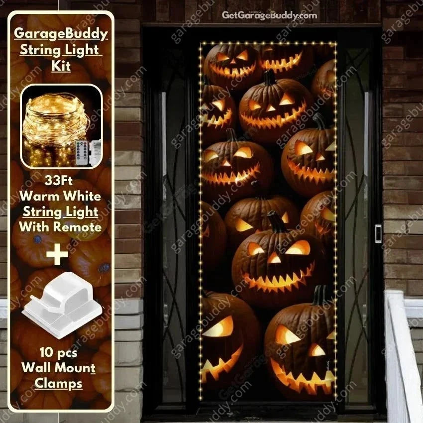 Scary Pumpkins | Halloween Front Door Cover