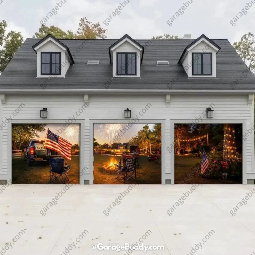Stars Stripes & Summer Nights | Patriotic Garage Door Cover