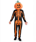 Men's Pumpkin Head Skeleton Costume