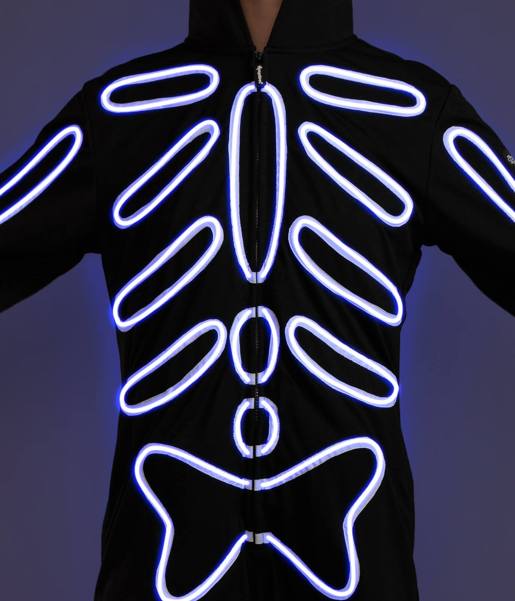 Women's Neon LED Light Up Skeleton Costume