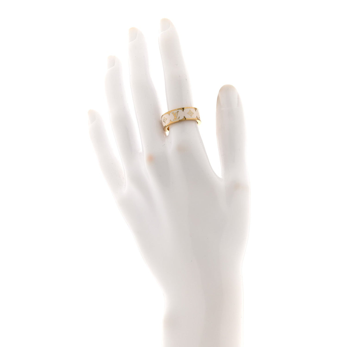 Metal Enamel Nanogram Ring M 54 7 White