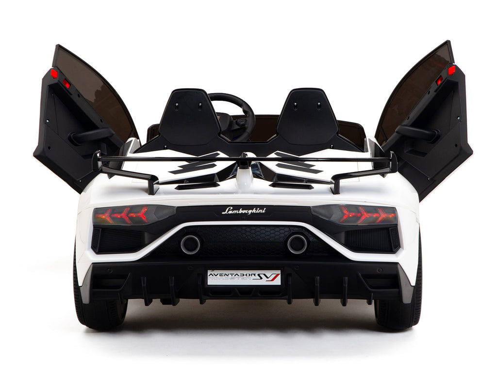 24V Lamborghini SVJ Ride On DRIFT Car with Remote Control - White