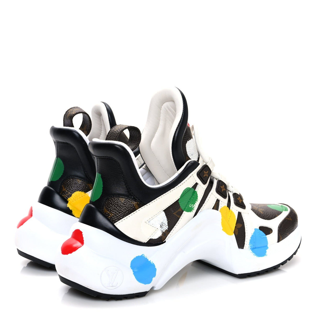 LV X YK Calfskin Monogram Dots Monogram Archlight Sneakers White