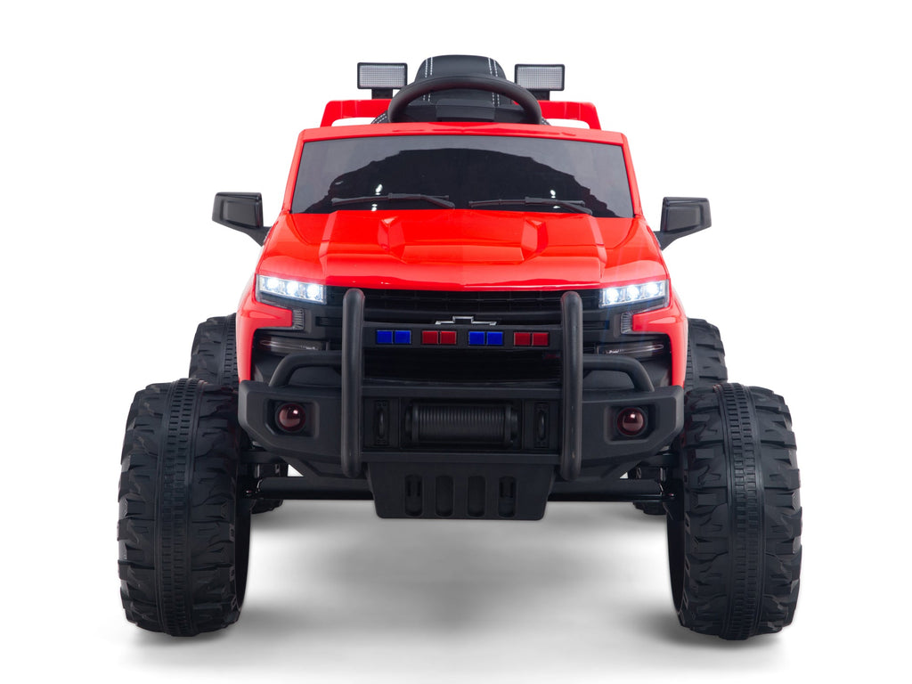 24V Chevrolet Silverado Lifted Ride On Truck with Remote Control – Red