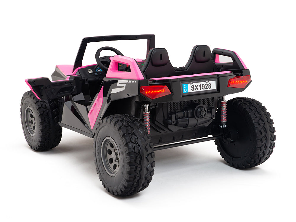 24V Red Tiger All Terrain UTV Ride on Buggy with Remote - Pink