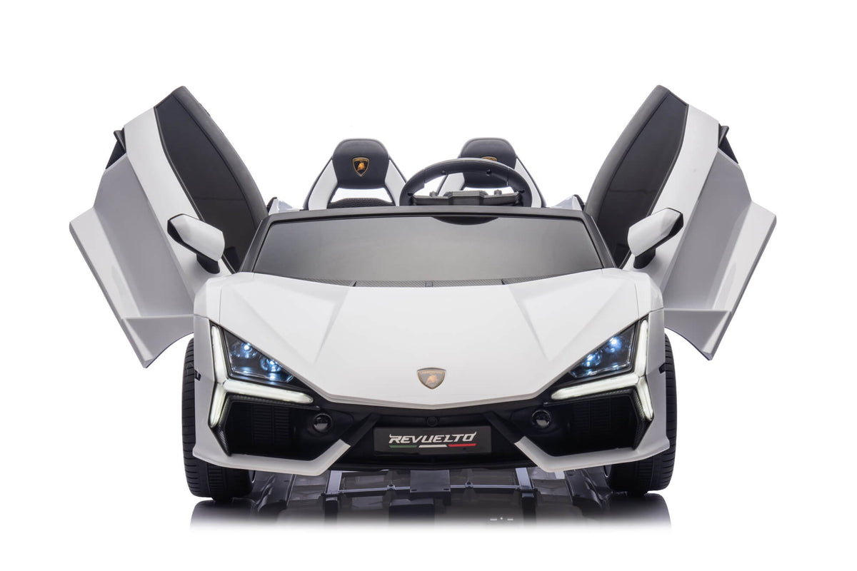 24V / 9 MPH Lamborghini Revuelto Two-Seater Kids Ride On Car – White